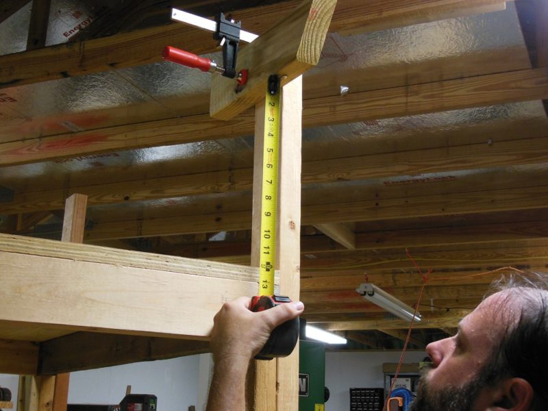 Measuring for top spacer.