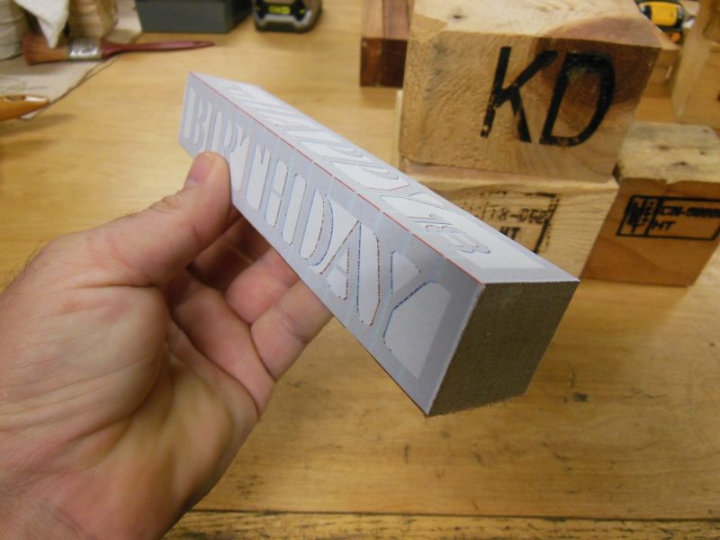 3D word block ready to be drilled..