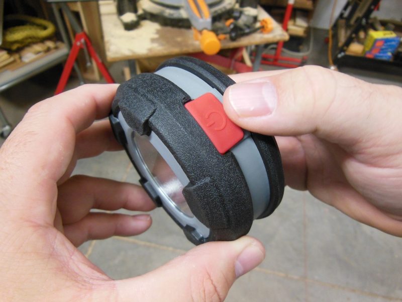 Power/brightness switch.