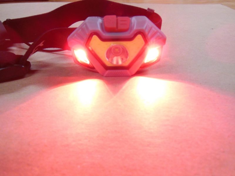 Flashing red lights.