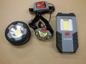 Husky 200 and 300 lumen LED lights.