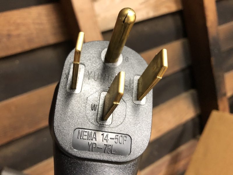 NEMA 14-50 plug for EV charger