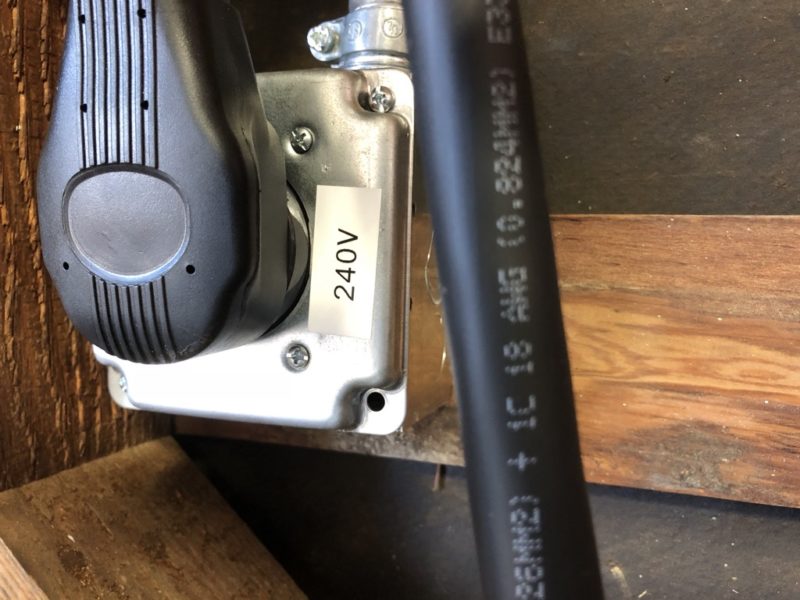 nema 14-50 plug installed