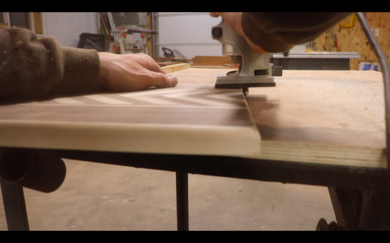 herringbone cutting board edges