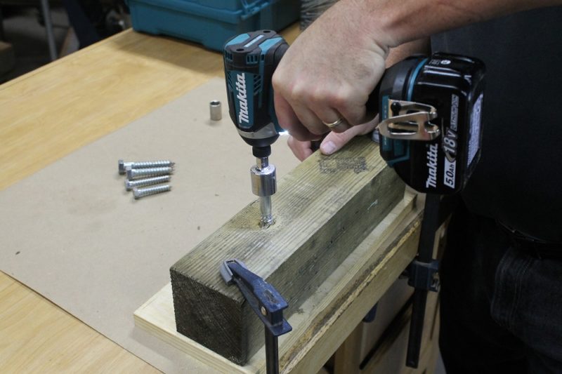 Makita XDT14 impact driver at work