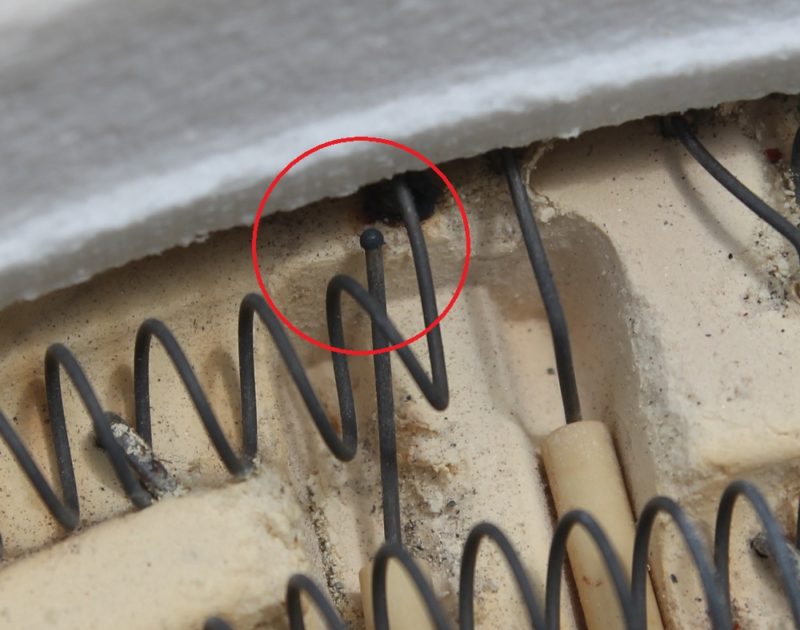 Melted heating wire discovered in these stove repairs