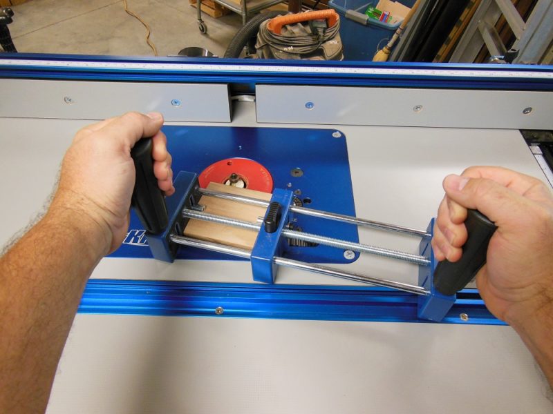 Nice large handles - Rockler small piece holder
