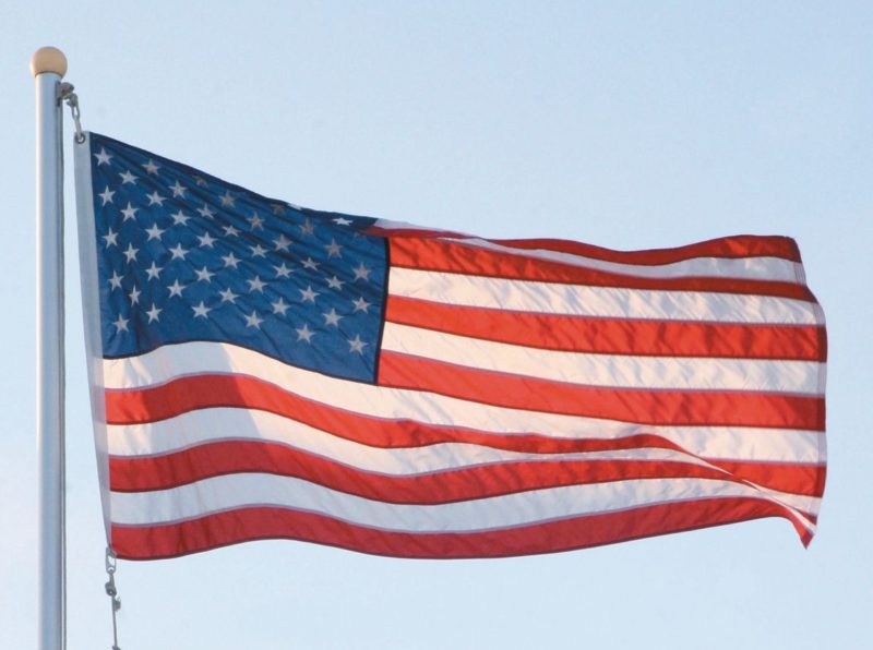 American Flag with Embroidered Stars