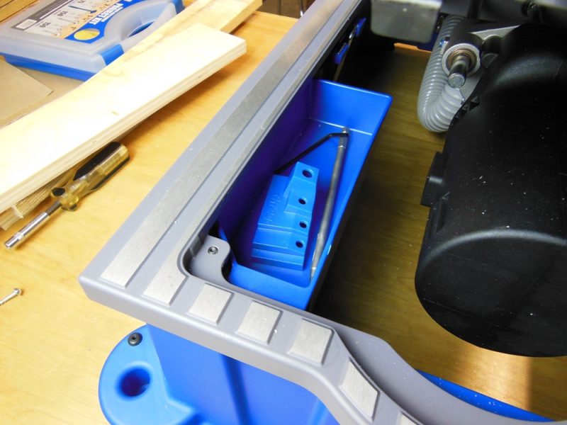 Internal storage tray.