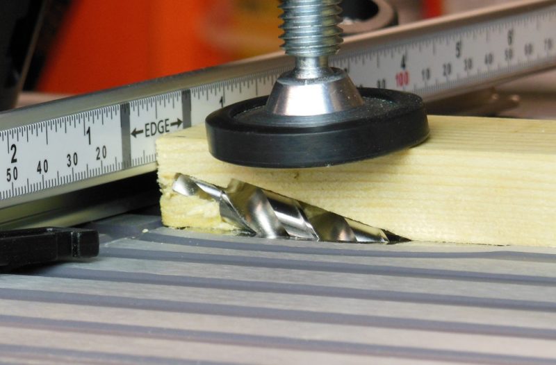 Cutaway of Foreman drilling a pocket hole.