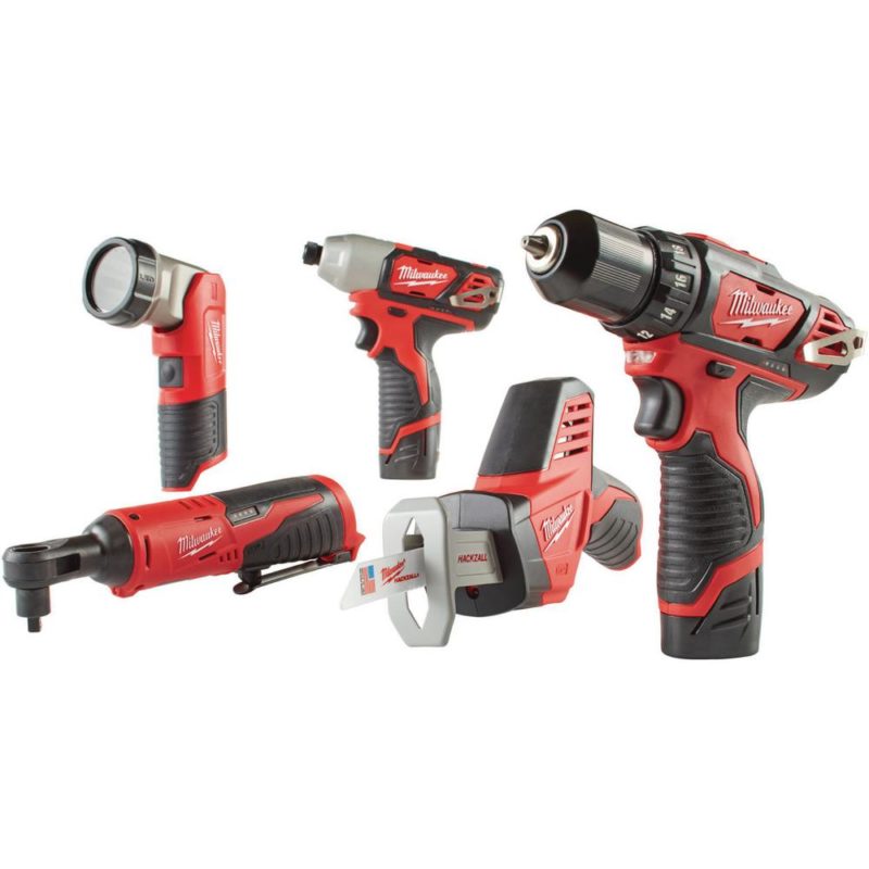 Milwaukee M12 12-Volt Lithium-Ion Cordless Combo Kit (5-Tool) with Two1.5Ah Batteries, Charger and Tool Bag