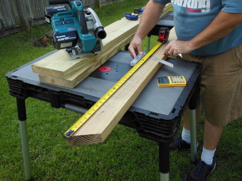 Laying out table support.
