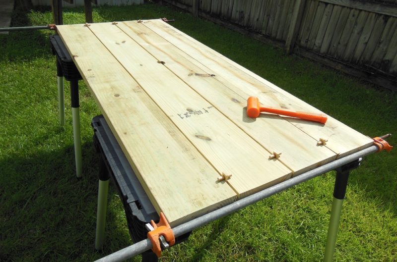 DIY picnic table project.
