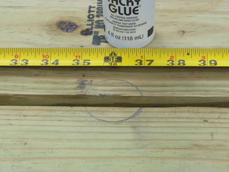 Laid out for umbrella pole cutout.