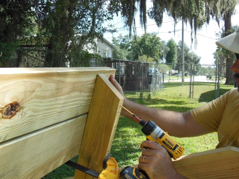 DIY picnic table project.