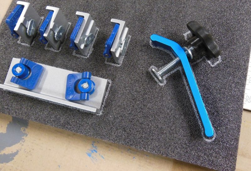 Outline each item onto the foam.