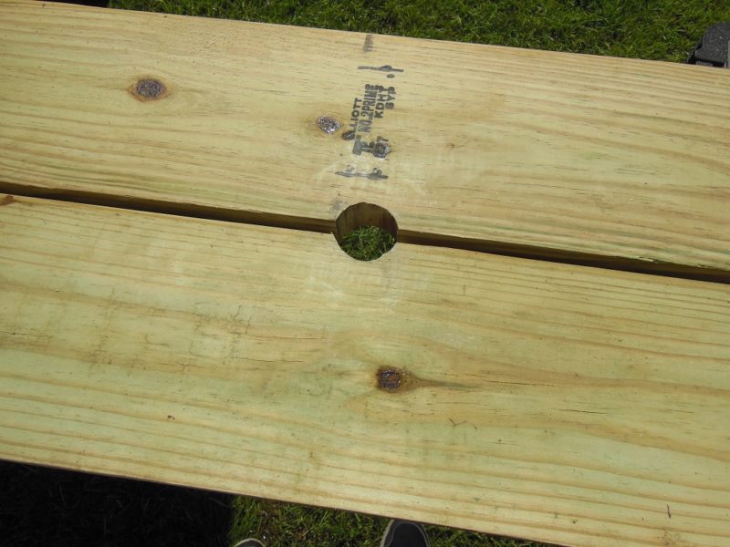 1-3/4" hole for umbrella.