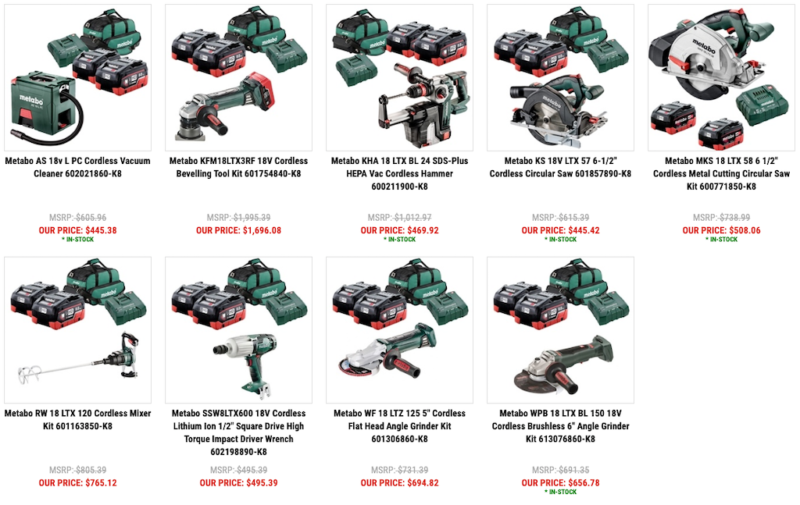 metabo combo kit deals