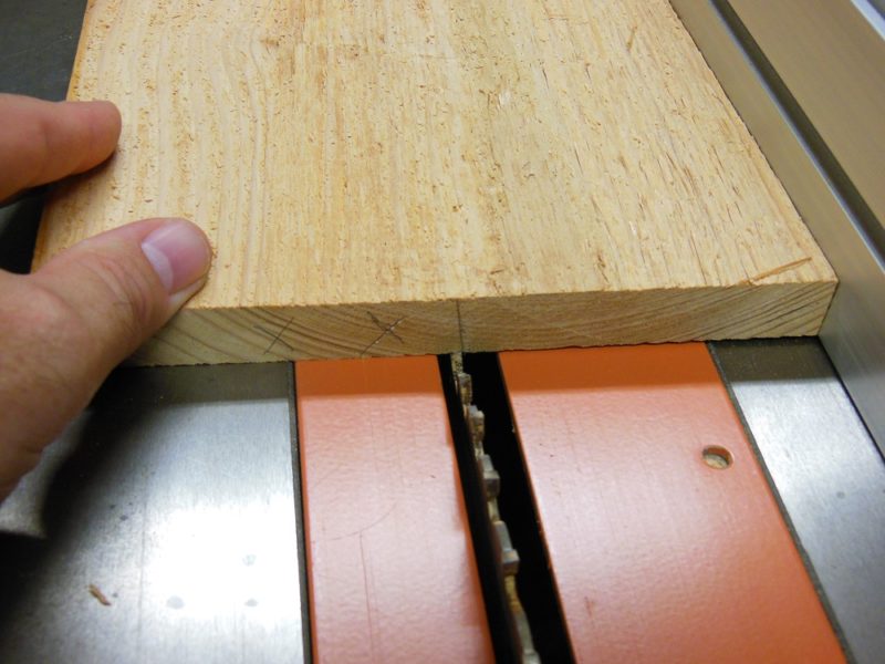 Aligning the cut.