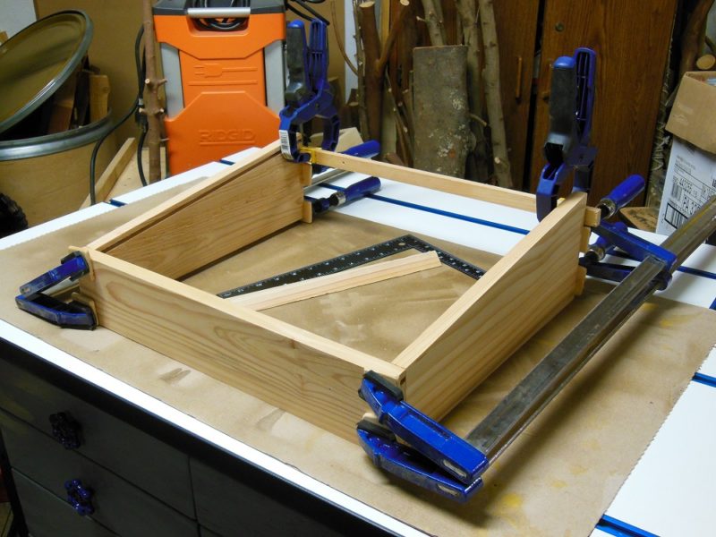 Partial assembly of the light table.