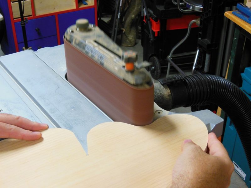 Sanding inside curves.