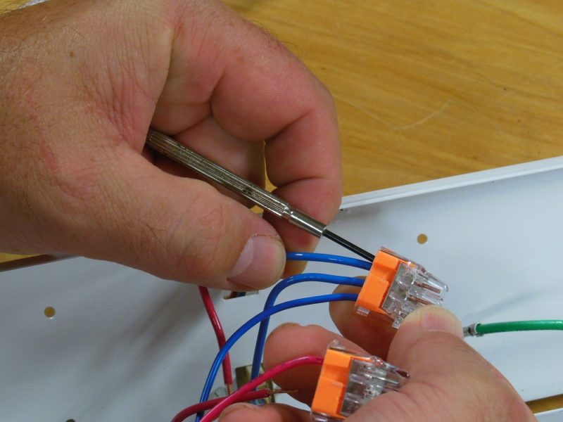 Releasing the wires.