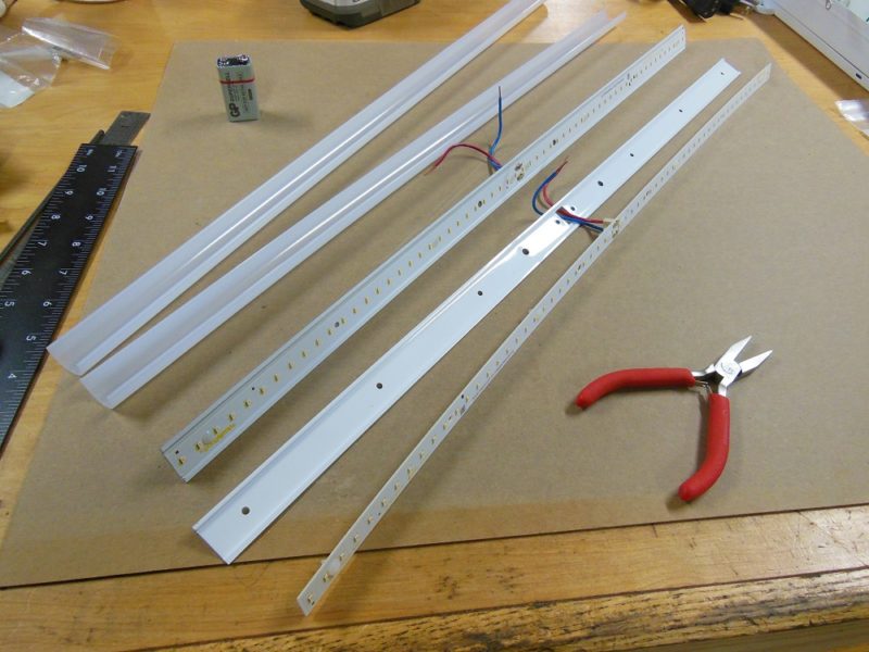 LED light strips - exploded view.
