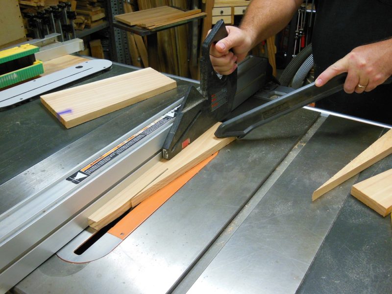 Cutting the tapered ramps.