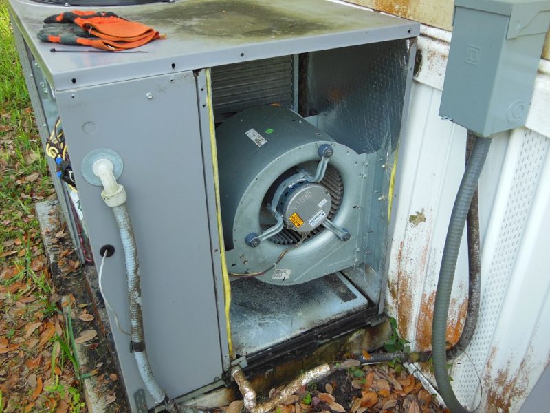Inside the air handler.