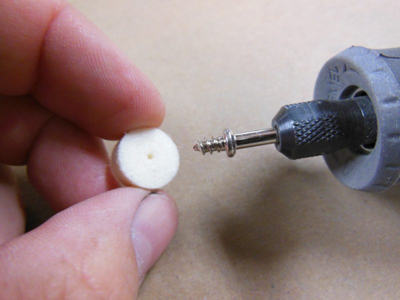 dremel lite Felt buffing wheel and mandrel.