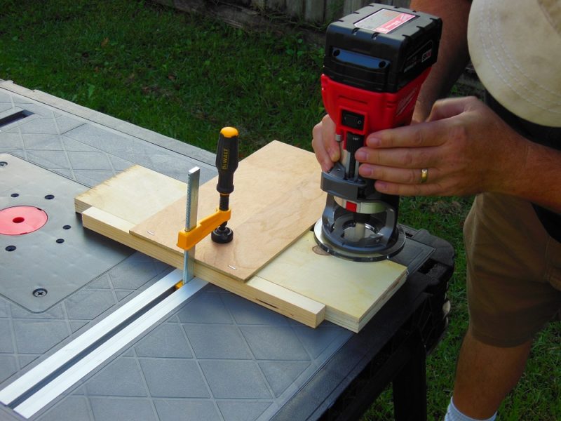 Calibrating the T-square jig.