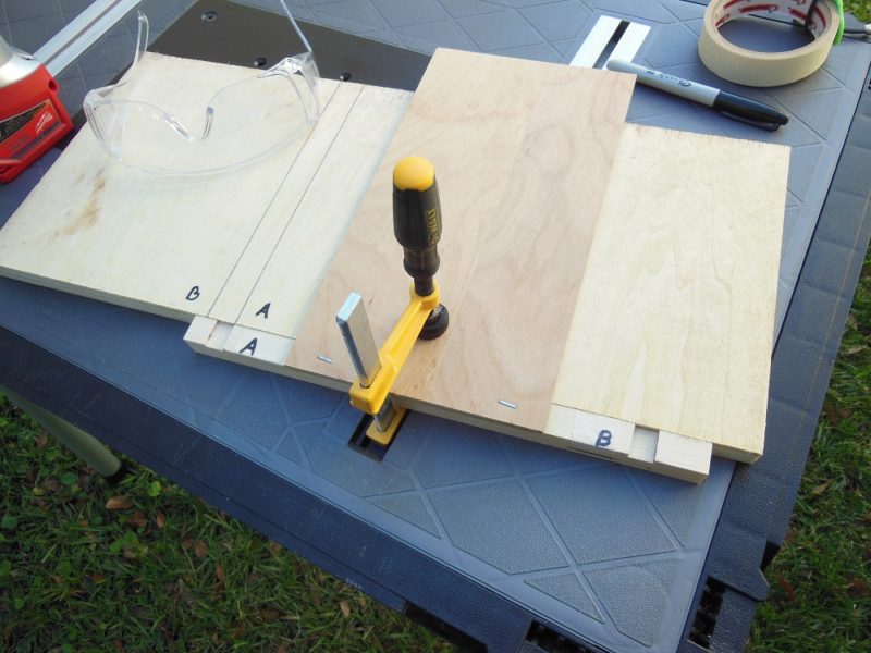 Making a wooden bookshelf.