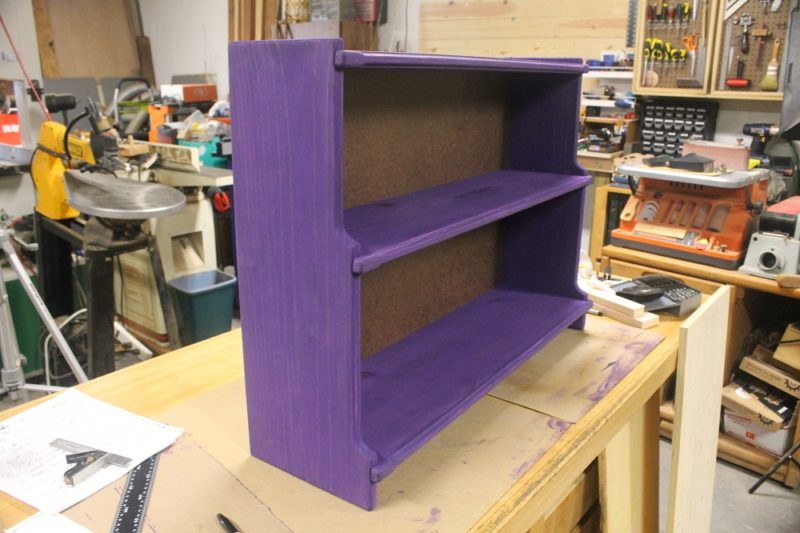 Wooden bookshelf.
