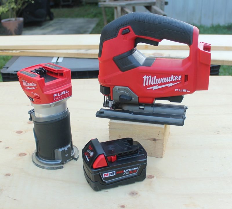 Milwaukee M18 jig saw and compact routers.
