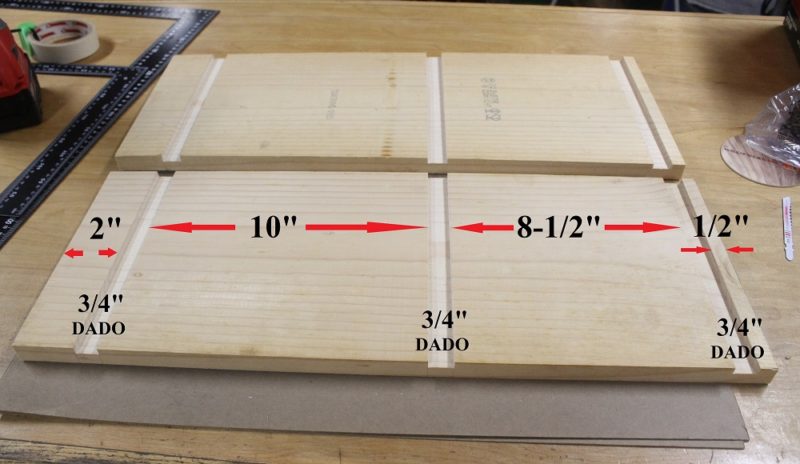 Bookshelf dado layout.