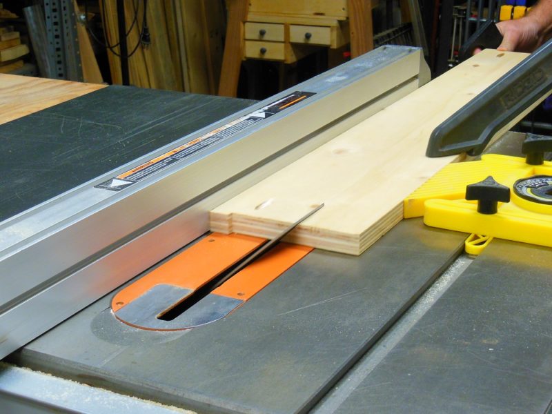 Cutting a French cleat.