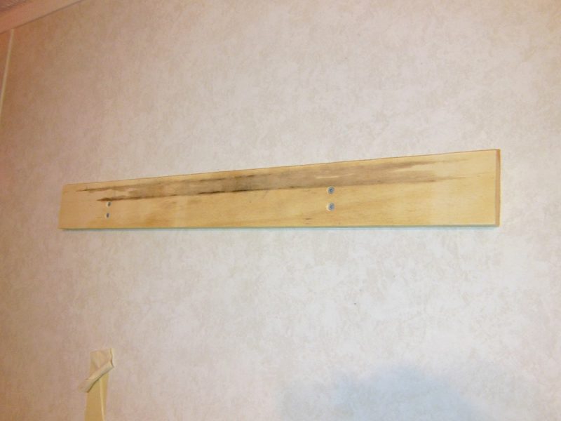 Wall cleat for the purple bookshelf.