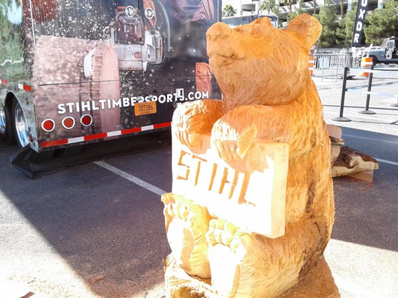 carved wooden bear