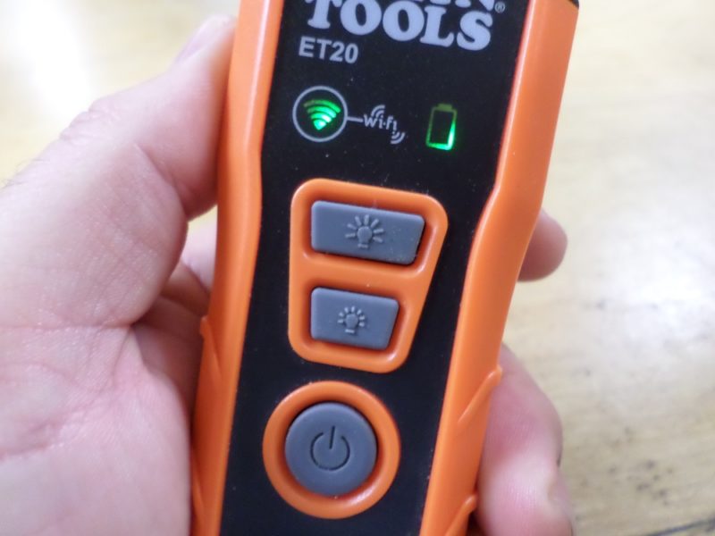 Klein ET20 controls and indicators.