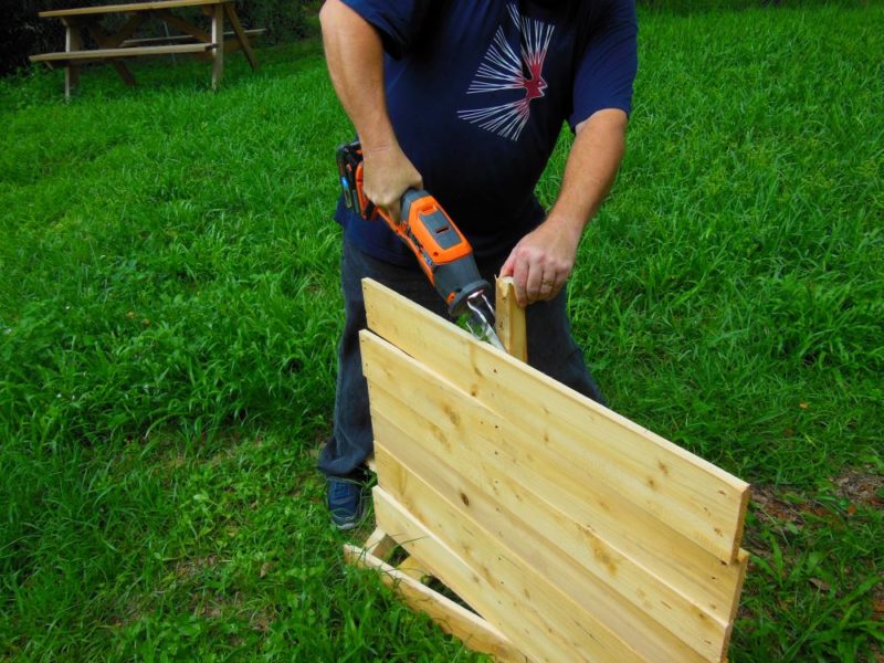 Cutting through the nails.
