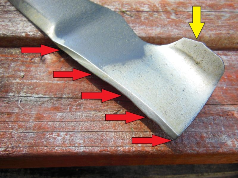 Typical lawn mower blade.