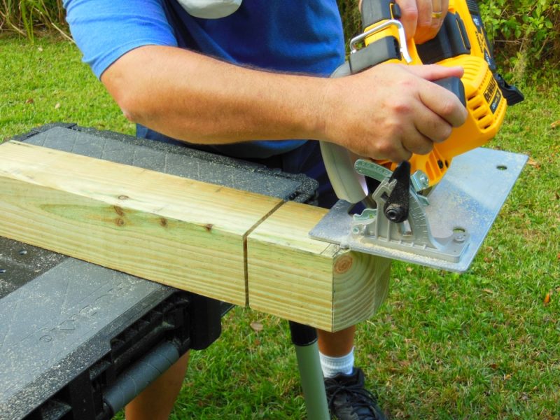 Cutting the pyramid at a 30° angle.