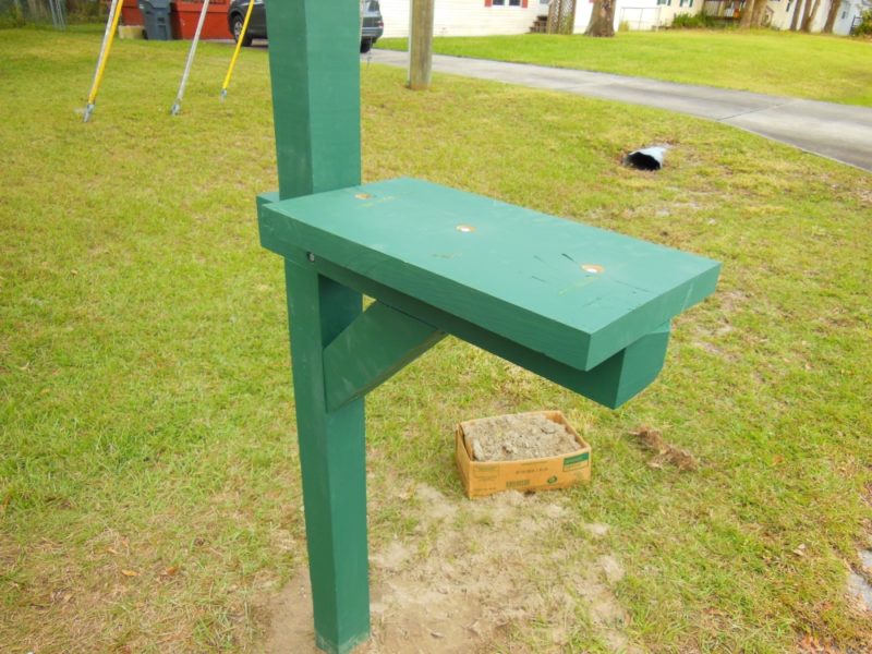Mailbox platform in place.