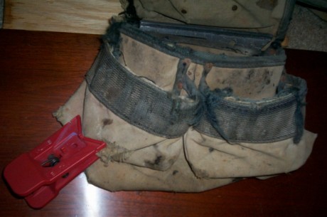 Old dirty--my tool pouch with clip attached