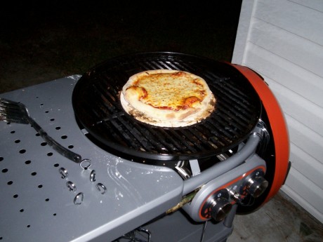 Fresh pizza hot off the grill