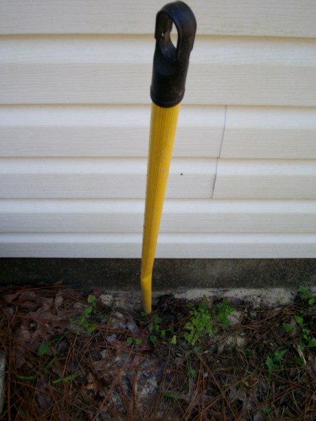My poking pole found a soft spot that needs some fill dirt