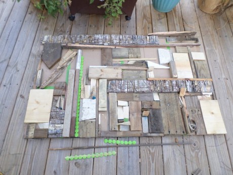 Pieces of wood ready to be glued