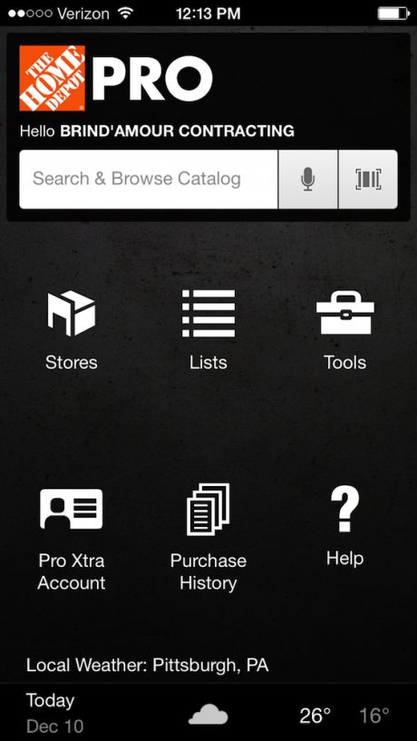 home depot pro app
