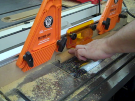 Get in the groove - use a router table to carefully cut a groove for the pencil