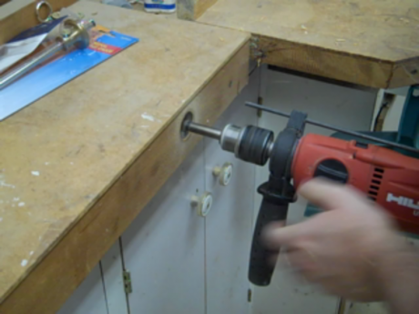 The most painful task for this project - butchering your work bench